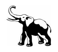 CHANYI 15.2X13.9Cm Elefante Salvaje Individual Vinilo Coche Pegatina Motocicletas Calcomanías Negro/Plata Parachoques De Coche Inodoro Refrigerador Motocicleta Bicicleta Decorativa