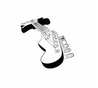 CHANYI 17.8Cmx17.1Cm Guitarra Música Deck Vinilo Calcomanía Coche Pegatina Motocicleta Negro Plata Parachoques Coche Inodoro Refrigerador Motocicleta Bicicleta Decorativa