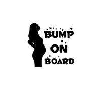 CHANYI 18.6Cmx17.5Cm Bump On Board Funny Love Mujer Embarazada Pegatina Coche Vinilo Calcomanías Negro Plata Parachoques De Coche Inodoro Refrigerador Motocicleta Bicicleta Decorativa