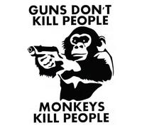 CHANYI 8.3X11.5Cm Las Armas No Matan A La Gente Los Monos Matan A La Gente Accesorios De Calcomanía De Calcomanía De Coche Parachoques De Coche Refrigerador De Inodoro Motocicleta Bicicle