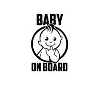 CHANYI 9.8Cmx15.2Cm Bebé A Bordo Niño Coche Divertido Pegatina Calcomanía Vinilo Negro Negro/Plata Parachoques De Coche Inodoro Refrigerador Motocicleta Bicicleta Decorativa