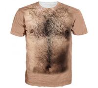 CHANYI Hombre 3D Estampado Camiseta Marea De Verano Que Imita La Camiseta del Pecho Falso De Los Hombres De La Impresión del Músculo Masculino Moda Casual Suelta De Media Manga