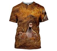 CHANYI Hombre 3D Estampado Camiseta Verano Animal Caza Perdiz Pájaro Casual Camiseta Hombre 3D Impreso Hombres Mujeres Moda Cuello Redondo Camisetas Hombres Deportes Camisetas