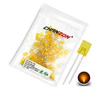 Chanzon 100 piezas luces de diodo LED amarillo difuso 2x5x7 (lente amarilla de color esmerilado cuadrado DC 2V 20mA) Lámparas de iluminación Componentes electrónicos Diodos emisores de luz indicadora