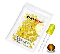 CHANZON 100 Piezas luces de diodo LED amarillo difuso de 5mm (lente de color redonda CC 2V 20mA) Bombilla de iluminación Lámparas Componentes electrónicos Diodos emisores de luz indicadora