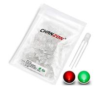 Chanzon 100 Piezas luces de diodo LED difuso rojo y verde 5mm cátodo común (bicolor redondo mate) Lámparas de bombilla de iluminación brillante Componentes electrónicos Diodos emisores luz indicadora