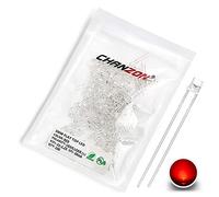 CHANZON 100 Piezas luces de diodo LED rojo de 3mm (parte superior plana transparente DC 2V 20mA) Componentes electrónicos Diodos emisores de luz indicadora