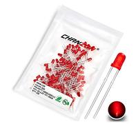 Chanzon 100 Piezas luces de diodo LED rojo difuso de 3mm (lente de color redonda CC 2V 20mA) Bombilla de iluminación Lámparas Componentes electrónicos Diodos emisores de luz indicadora