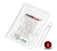 Chanzon 100 Piezas luces de diodo LED rojo intermitente de 3mm 1.5 Hz intermitentes (transparente redondo transparente DC 2V 20mA) Componentes electrónicos Diodos emisores de luz indicadora