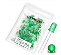 Chanzon 100 Piezas luces de diodo LED verde intermitente de 5mm intermitentes de 1.5 Hz (lente difusa redonda CC 3V 20mA) Componentes electrónicos Diodos emisores de luz indicadora