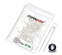 Chanzon 100 piezas luces diodo LED blanco de 3mm (transparente redondo transparente DC 3V 20mA) Componentes electrónicos Diodos emisores de luz indicadora
