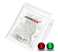 Chanzon 100 Piezas luces diodo LED rojo y verde de 5mm cátodo común (transparente redondo transparente bicolor) Componentes electrónicos Diodos emisores de luz indicadora
