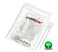 Chanzon 100 piezas luces diodo LED verde 2x5x7 (lente cuadrada transparente transparente DC 3V 20mA) Bombilla de iluminación Lámparas Componentes electrónicos Diodos emisores de luz indicadora