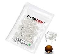 Chanzon 100 piezas Piranha SuperFlux luces de diodo LED amarillas (lente transparente transparente superior plana 4 pines DC 2V 20mA) Componentes electrónicos diodos emisores de luz indicadora