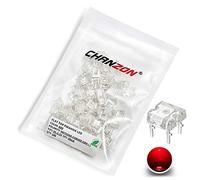 Chanzon 100 piezas Piranha SuperFlux luces de diodo LED rojo (lente transparente transparente superior plana 4 pines DC 2V 20mA) Componentes electrónicos diodos emisores de luz indicadora