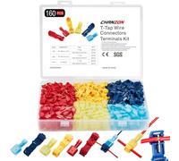 Chanzon 160 piezas conector de cable T-Tap empalme rápido - 12-10 AWG - autopelable (amarillo) desconexión rápida aislamiento PA pala engarzado terminal empalme a través de contacto de cable