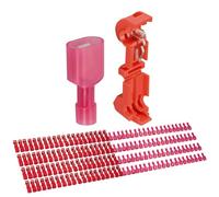 Chanzon 160 piezas Conector de cable T-Tap Empalme rápido - 22-16 AWG - Autopelable (rojo) 18 AWG Terminal de engarzado de pala de desconexión rápida Empalme a través de contacto de cable (80 pares)