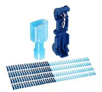 Chanzon 160 piezas de empalme rápido - 18-14 AWG - Autopelable (azul) Cable de desconexión rápida Terminal de engarce de pala Empalme a través de contacto de cable (80 pares)