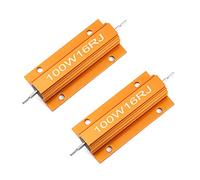 Chanzon 2 piezas Resistencia de carga Resistor de carcasa de aluminio bobinado 16 Ω ohm 100W ±5% Tolerancia 16R Rohs Certificado