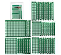 Chanzon 34 piezas de placa PCB de doble cara estañada a través de agujeros (5 Size 2X8 3X7 4X6 5X7 7x9) kit de prototipo FR4 impreso circuito universal Perfboard para proyecto de soldadura DIY Arduino