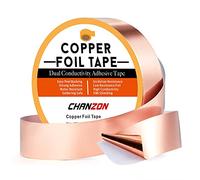 CHANZON Cinta de lámina de cobre de 30 mm x 30 m adhesivo conductor de doble cara para blindaje EMI y RF eléctrico disuasivo de babosas y caracoles guitarras puesta a tierra reparación manualidades