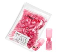 Chanzon Conectores de cable de pala hembra termorretráctiles con certificación UL, calibre 1/4" 22-16 AWG, terminales de cableado eléctrico de desconexión rápida, 80 unidades, color rojo