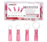 Chanzon - Juego de 120 terminales de anillo termocontraíble con certificación UL, resistentes al agua, #10 M5 M6 M8 M10 calibre 22-16 AWG, conectores de alambre con ojales, adhesivo de grado marino