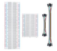 Chanzon Kit de tablero de pan: 1 x 400 agujeros + 1 x 830 agujeros sin soldadura | 20 x 10 cm + 20 x 20 cm 24AWG macho a macho cables de puente para Arduino, proyectos electrónicos