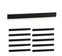 Chanzon Pin Header 40 Pines x 10 Piezas Pines de Cabezales Hembra Derecho Unica Fila Pasadores Cuadrados Chapado en Oro Paso de 2,54 mm 0,1 Pulgada para PCB Arduino Gpio Conector máquina