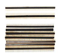 Chanzon Pin Header 40 Pines x 10 Piezas Pines Hembra/Macho Derecho Unica Fila Pasadores Redondos Surtido Equipo Chapado en Oro Paso de 2,54 mm 0,1 Pulgada Breakaway para PCB Arduino Gpio Conector