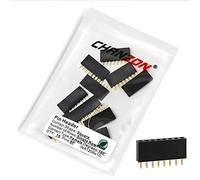 Chanzon Pin Header 8 pines x 10 piezas Pines de cabezales hembra Derecho Unica fila Pasadores cuadrados Chapado en oro Paso de 2,54mm 0,1pulgada para PCB Arduino Gpio conector máquina placa de pruebas