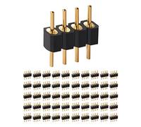 Chanzon Pin Header para 3528 5050 SMD RGB Tira LED Chip 4 Pines x 50 Piezas Pines de Cabezales Macho Derecho Unica Fila Pasadores Redondos Chapado en Oro Paso de 2,54 mm 0,1 Pulgadas Breakaway