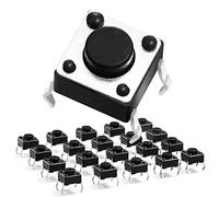 Chanzon SPST Interruptor de Boton Momentaneo Tactil 6x6x4.3mm 20Pcs (TS-D001) 4 Pin pulsador táctil interruptor Micro momentáneo Tact Para placa Arduino Breadboard PCB electrónica