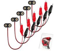 Chanzon UL Wire Batería 9v Clips de Cocodrilo Enchufe de Conector de Batería 5 Pack Plásticos Tipo T para Tira de LED Arduino