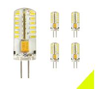 Chao Zan Bombillas LED G4, 4W, 250lm Blanco cálido 2800-3200K Lámpara LED G4, DC/AC 12V, No Regulable, Ángulo de haz de 360 °, por dormitorio sala de estar corredor lámpara de mesa Paquete de 5