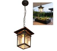 Chao Zan Lámpara colgante de color negro para exteriores, altura ajustable, retro, exterior/interior, lámpara colgante de aluminio resistente al agua, para jardín, entrada, pasillo, balcón, cenador,