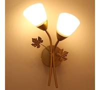 Chao Zan LED Moderna Lámpara de Pared - Creativo Lámpara de Pared de Decoración del Hogar,para Lámpara de Baño, Salón, Dormitorio, Escalera, Pasillo 2 x 60W(Bombilla no Incluida) Oro
