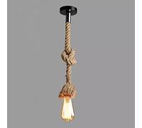 Chao Zan Vintage Cuerda de cáñamo gruesa AC 110-240V luces colgantes para el restaurante del dormitorio Cafe Bar Decoración de estilo rural (E27 luz cabeza individual, 1.5M)
