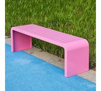 CHAOHAOKE Art-Deco - Banco con marco de acero resistente a la intemperie y sin respaldo, 120 cm, apto para patio, jardín, porche, parque y balcón al aire libre