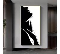 CHAOJIART Póster de lienzo para pared con arte abstracto moderno de una mujer sensual, decoración minimalista nórdica para el hogar y el dormitorio (70 x 140 cm, lienzo envuelto).