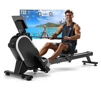 CHAOKE Maquina de Remo para Casa, Pistas Dobles Ultra Silenciosas y Estables,16 Niveles de Resistencia Magnético con App, Bluetooth y Pantalla LCD, Soporta hasta 160 KG, Fitness en Interiores