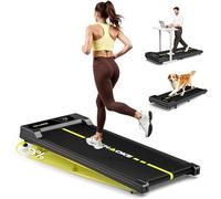 CHAOKE Walking Pad mit Steigung 9%, 1-10 km/h Laufband für Zuhause mit App, 2.75HP Walking Pad Cardio für Home-Office mit Eingebaute Lautsprecher, LED-Anzeige, Leise Schreibtisch Laufband
