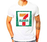 CHAOOFANG 7 Eleven Logo Men's White Cotton T Shirt Seven 11 Men's White T-Shirt White