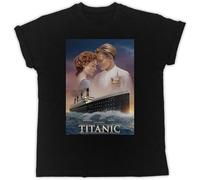 CHAOOFANG T-Shirt Unisexe Avec affiche du Film Titanic Men T-Shirt Black