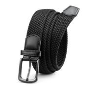 CHAOREN Cinturon Elastico Hombre, Cinturones Hombre de Tela Tejida, Cinto Homem de Golf Informal 35mm, Negro, 95cm(talla 75-85cm/28-31)