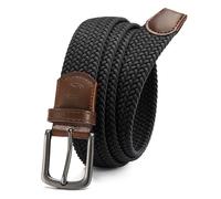 CHAOREN Cinturon Elastico Hombre, Cinturones Hombre de Tela Tejida, Cinto Homem de Golf Informal 35mm, Negro-marrón, 105cm(talla 85-95cm/32-35)