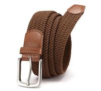 CHAOREN Cinturon Elastico Hombre, Cinturones Hombre de Tela Tejida, Cinto Homem de Golf Informal 35mm, Coñac, 105cm(talla 85-95cm/32-35)