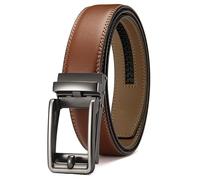 CHAOREN Cinturones Hombre, Cinturón Cuero, Hebilla Automatico Ajustable, Cinturones Trinquete para Vestir Pantalones de Traje