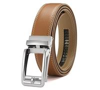 CHAOREN Cinturones Hombre, Cinturón Hombre Cuero, Hebilla Automatico Ajustable, Cinturones Trinquete para Vestir Pantalones de Traje