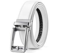 CHAOREN Cinturones Hombre, Cinturón Hombre Cuero, Hebilla Automatico Ajustable, Cinturones Trinquete para Vestir Pantalones de Traje